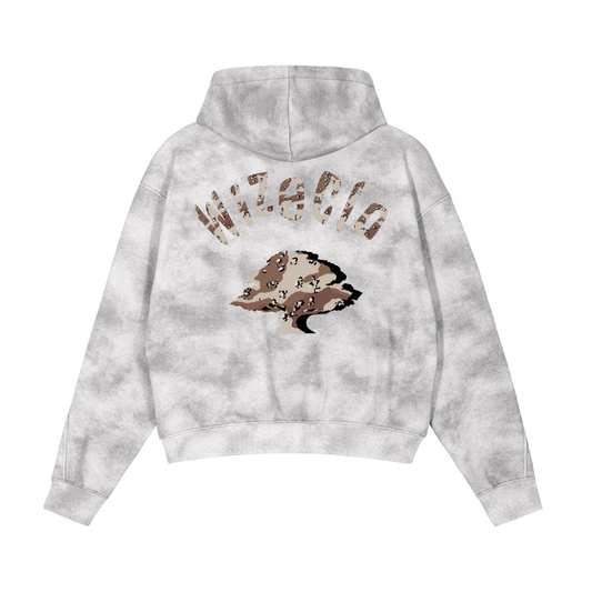 Dirty Washed Boxy Zip-up Fleece Hoodie