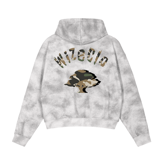Dirty Washed Boxy Zip-up Fleece Hoodie